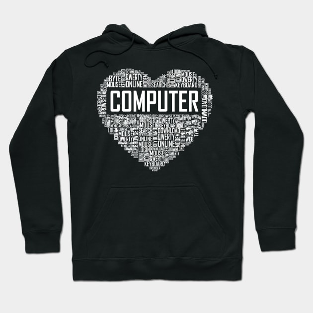 Computer Heart Hoodie by LetsBeginDesigns